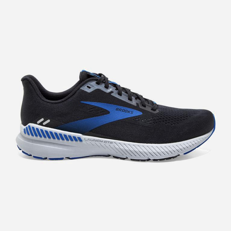 Brooks Launch Gts 8 Mens Energy Return Road Running Shoes - Black/Grey/Blue - Philippines (482153SHB